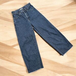 Uniqlo High Wide Jeans Leg High Rise Dark Denim 24”